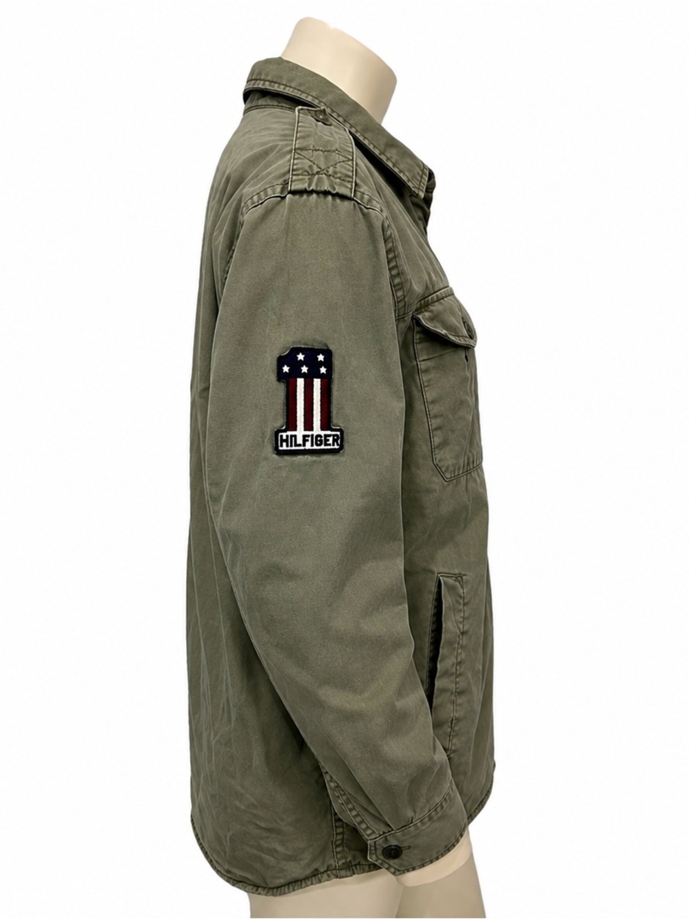 Tommy Hilfiger Olive Green Military Utility Jacket XL 20 Embroidered Patches - Picture 4 of 15